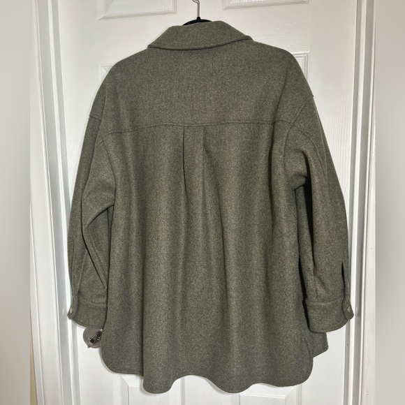 Zara Overshirt Green Long Sleeve Medium Size - Picture 2 of 7